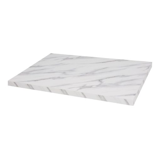 Bolero Pre-Drilled Rectangular Table Top Marble Effect 700mm (DT447)