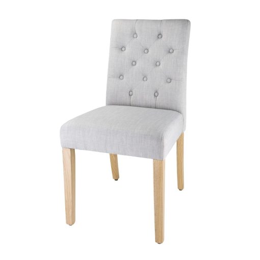 Bolero Chiswick Button Dining Chairs French Grey (Pack of 2) (DT698)