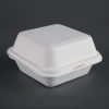 Fiesta Green Compostable Bagasse Burger Boxes with Bottom Ridges 153mm (Pack of 500) (DW247)