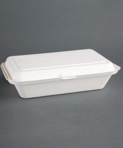 Fiesta Green Compostable Bagasse Hinged Food Containers 248mm (DW249)