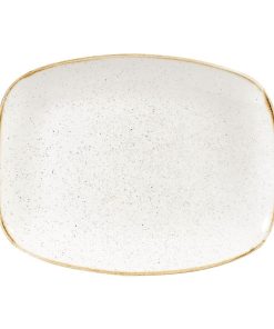 Churchill Stonecast Rectangular Plates Barley White 245 x 355mm (DW320)