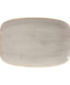 Churchill Stonecast Rectangular Plates Peppercorn Grey 245 x 355mm (DW329)