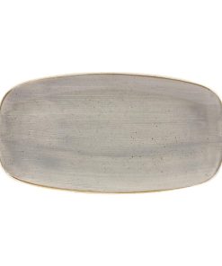 Churchill Stonecast Rectangular Plates Peppercorn Grey 189 x 355mm (DW330)