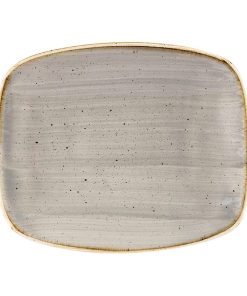 Churchill Stonecast Rectangular Plates Peppercorn Grey 157 x 237mm (DW334)