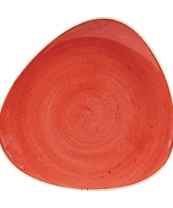 Churchill Stonecast Triangular Plates Berry Red 265mm (Pack of 12) (DW367)