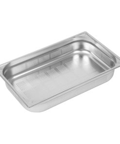 Vogue Heavy Duty Stainless Steel Perforated 1/1 Gastronorm Pan 100mm (DW462)