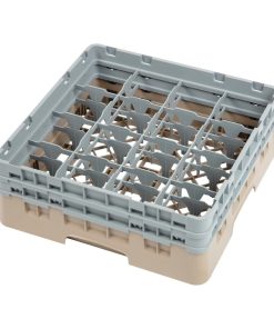 Cambro Camrack Beige 16 Compartments Max Glass Height 133mm (DW551)