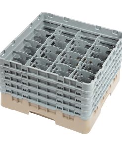 Cambro Camrack Beige 16 Compartments Max Glass Height 257mm (DW552)