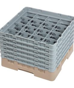 Cambro Camrack Beige 16 Compartments Max Glass Height 298mm (DW553)