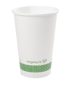 Vegware Compostable Hot Cups White 455ml / 16oz (Pack of 1000) (DW620)