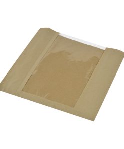 Vegware Compostable Kraft Sandwich Bags With PLA Window Large (Pack of 1000) (DW638)