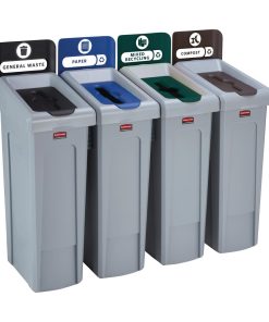 Rubbermaid Slim Jim Four Stream Recycling Station 87Ltr (DY081)