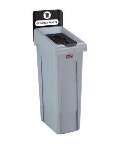 Rubbermaid Slim Jim General Waste Recycling Station Black 87Ltr (DY082)