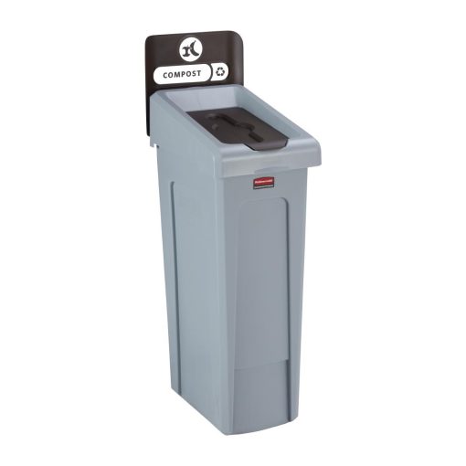 Rubbermaid Slim Jim Compost Recycling Station Brown 87Ltr (DY083)
