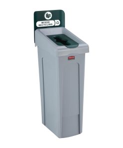 Rubbermaid Slim Jim Mixed Recycling Station Green 87Ltr (DY084)