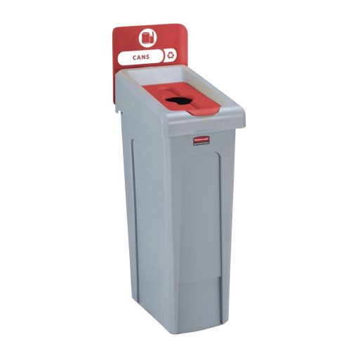Rubbermaid Slim Jim Cans Recycling Station Red 87Ltr (DY088)