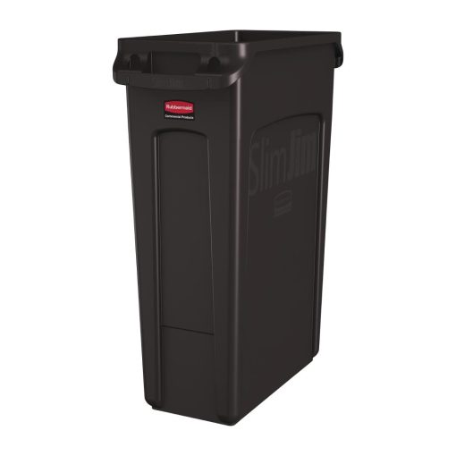 Rubbermaid Slim Jim Container With Venting Channels Brown 87Ltr (DY110)