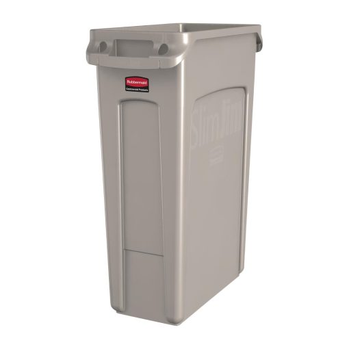 Rubbermaid Slim Jim Container With Venting Channels Beige 87Ltr (DY111)