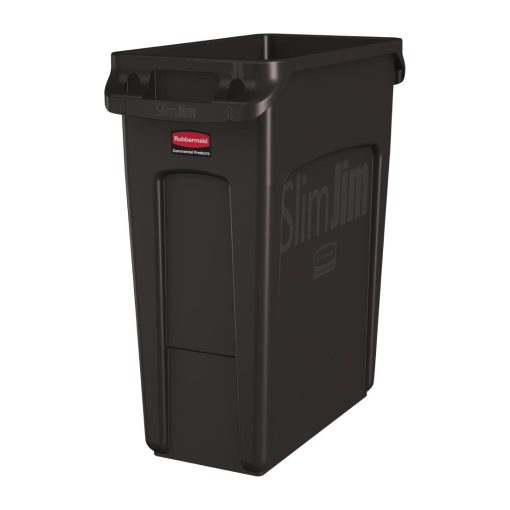 Rubbermaid Slim Jim Container With Venting Channels Brown 60Ltr (DY113)