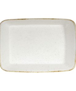 Churchill Stonecast Hints Rectangular Baking Dishes Barley White 250 x 380mm (DY201)