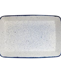 Churchill Stonecast Hints Rectangular Baking Dishes Indigo Blue 250 x 380mm (DY207)