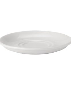Utopia Pure White Double Well Saucers 150mm (Pack of 24) (DY334)