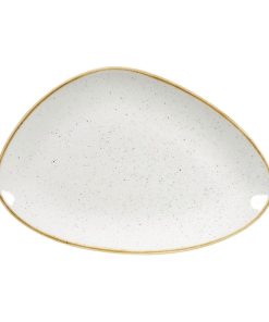 Churchill Stonecast Triangular Plates Barley White 304mm (Pack of 6) (DY875)