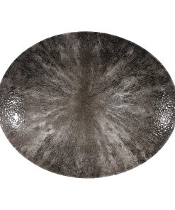 Churchill Stone Quartz Black Orbit Oval Coupe Plates 317mm (Pack of 12) (DY898)