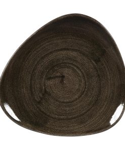 Churchill Stonecast Patina Lotus Plates Iron Black 192mm (Pack of 12) (DY908)