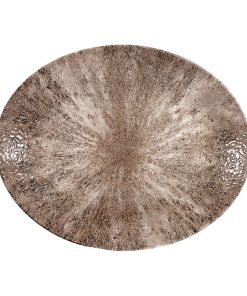 Churchill Stone Zircon Brown Orbit Oval Coupe Plates 270mm (Pack of 12) (DY917)