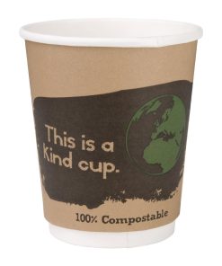 Fiesta Green Compostable Coffee Cups Double Wall 227ml / 8oz (Pack of 500) (DY985)