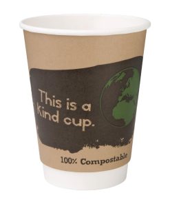 Fiesta Green Compostable Coffee Cups Double Wall 355ml / 12oz (Pack of 500) (DY987)