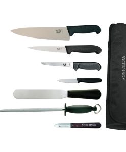 Victorinox 21.5cm Chefs Knife with Hygiplas and Vogue Knife Set (F221)