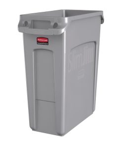 Rubbermaid Slim Jim Container With Venting Channels Grey 60Ltr (F603)