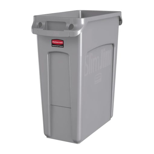 Rubbermaid Slim Jim Container With Venting Channels Grey 60Ltr (F603)