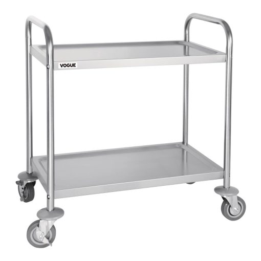 Vogue Stainless Steel 2 Tier Clearing Trolley Small (F996)