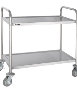 Vogue Stainless Steel 2 Tier Clearing Trolley Medium (F997)
