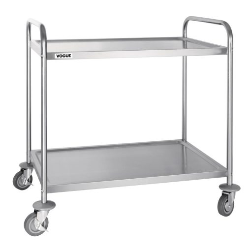 Vogue Stainless Steel 2 Tier Clearing Trolley Large (F998)