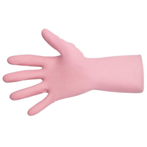 MAPA Vital 115 Liquid-Proof Light-Duty Janitorial Gloves Pink Large (FA290-L)