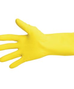 MAPA Vital 124 Liquid-Proof Light-Duty Janitorial Gloves Yellow Large (FA292-L)
