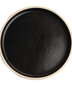 Olympia Canvas Flat Round Plate Delhi Black 180mm (Pack of 6) (FA314)