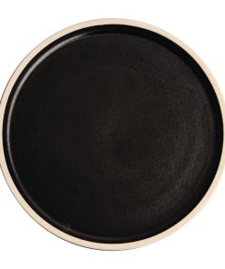 Olympia Canvas Flat Round Plate Delhi Black 250mm (Pack of 6) (FA315)
