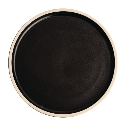 Olympia Canvas Flat Round Plate Delhi Black 250mm (Pack of 6) (FA315)