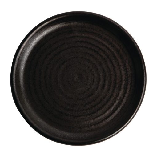 Olympia Canvas Small Rim Round Plate Delhi Black 180mm (Pack of 6) (FA316)