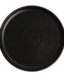 Olympia Canvas Small Rim Round Plate Delhi Black 265mm (Pack of 6) (FA317)