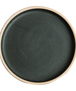 Olympia Canvas Flat Round Plate Green Verdigris 180mm (Pack of 6) (FA321)