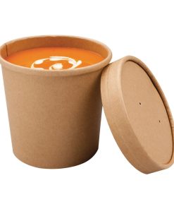 Colpac Recyclable Kraft Microwavable Soup Cups 350ml / 12oz (Pack of 500) (FA369)