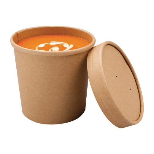 Colpac Recyclable Kraft Microwavable Soup Cups 350ml / 12oz (Pack of 500) (FA369)