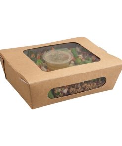 Colpac Recyclable Kraft Tuck-Top Salad Boxes With Window 825ml / 29oz (Pack of 250) (FA371)