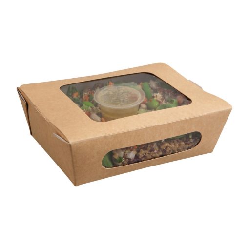 Colpac Recyclable Kraft Tuck-Top Salad Boxes With Window 825ml / 29oz (Pack of 250) (FA371)